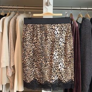 Vintage Victoria's Secret Leopard & Lace Pencil Skirt SZ 8